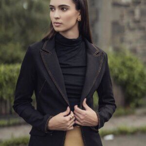 Black Denim Stretch Blazer